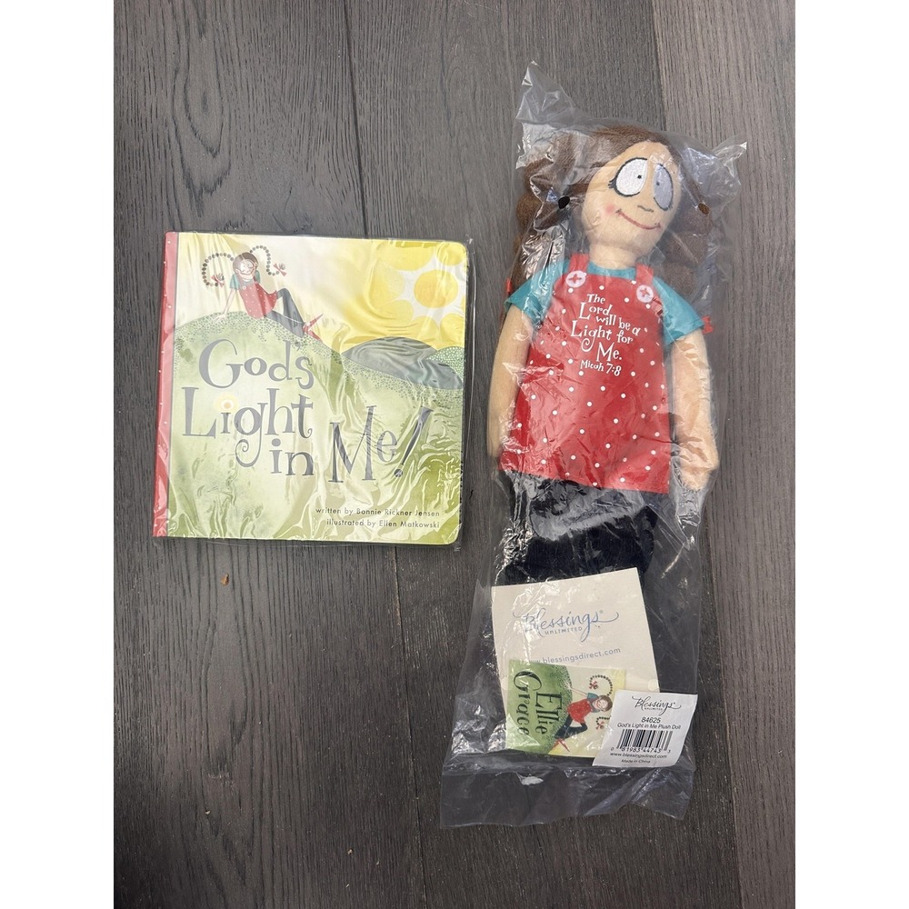 RARE Blessings Unlimited Gods Light In Me 16" Cloth Doll Board Book New Gift Set